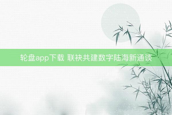轮盘app下载 联袂共建数字陆海新通谈
