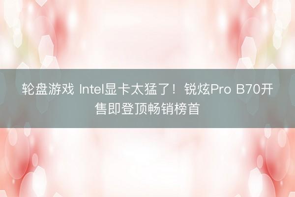 轮盘游戏 Intel显卡太猛了！锐炫Pro B70开售即登顶畅销榜首