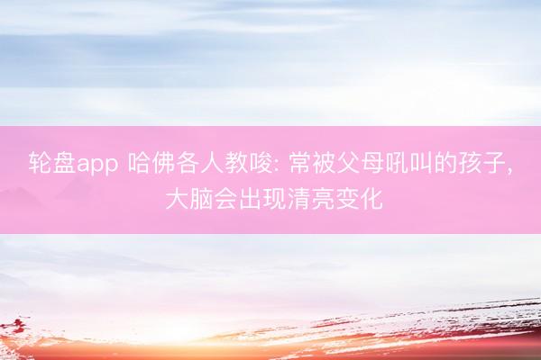 轮盘app 哈佛各人教唆: 常被父母吼叫的孩子， 大脑会出现清亮变化