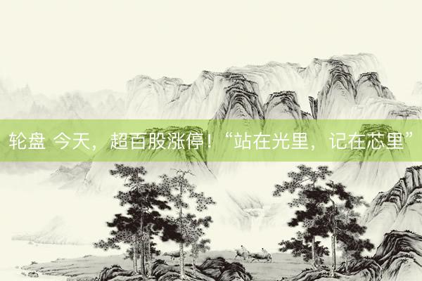 轮盘 今天，超百股涨停！“站在光里，记在芯里”