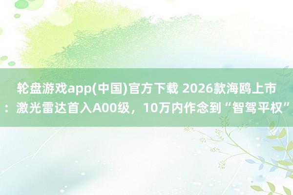 轮盘游戏app(中国)官方下载 2026款海鸥上市:激光雷达首入A00级,10万内作念到“智驾平权”