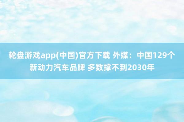 轮盘游戏app(中国)官方下载 外媒:中国129个新动力汽车品牌 多数撑不到2030年