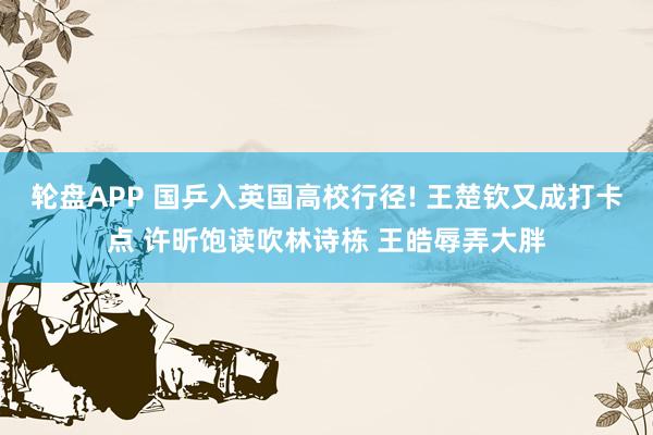轮盘APP 国乒入英国高校行径! 王楚钦又成打卡点 许昕饱读吹林诗栋 王皓辱弄大胖
