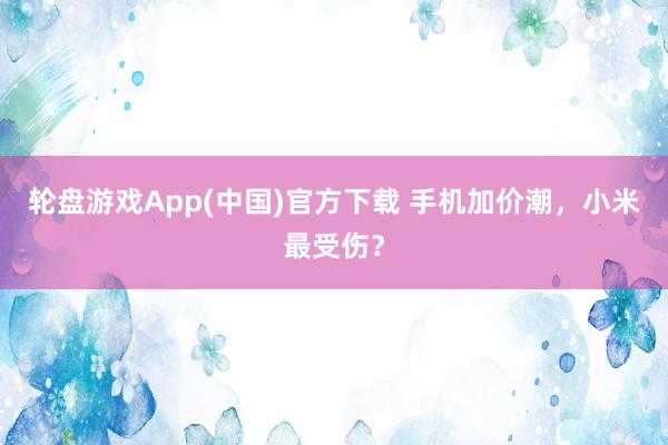 轮盘游戏App(中国)官方下载 手机加价潮，小米最受伤？