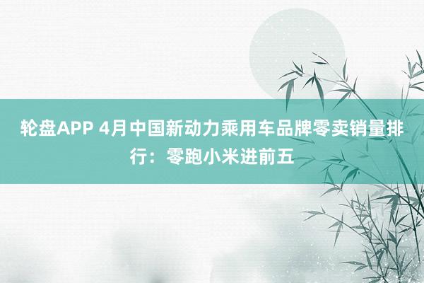 轮盘APP 4月中国新动力乘用车品牌零卖销量排行：零跑小米进前五