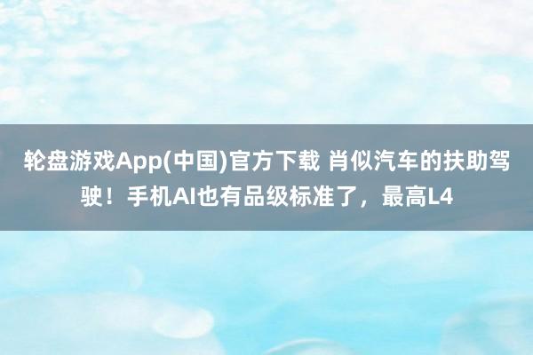 轮盘游戏App(中国)官方下载 肖似汽车的扶助驾驶！手机AI也有品级标准了，最高L4