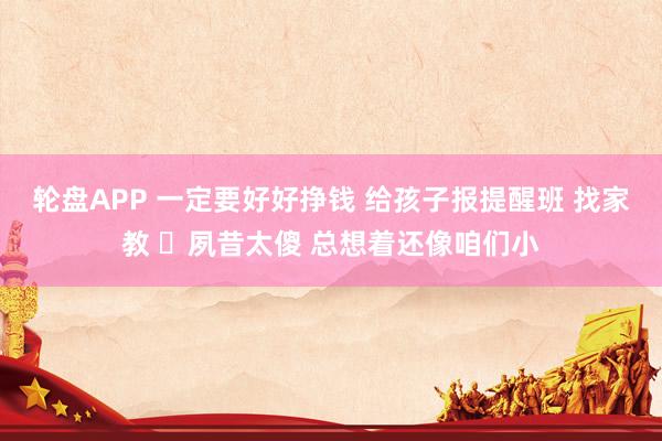 轮盘APP 一定要好好挣钱 给孩子报提醒班 找家教 ​夙昔太傻 总想着还像咱们小