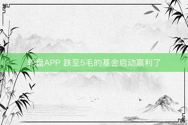 轮盘APP 跌至5毛的基金启动赢利了