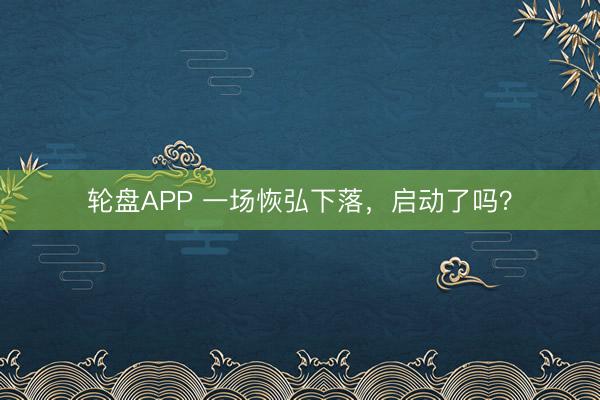轮盘APP 一场恢弘下落，启动了吗？