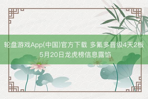 轮盘游戏App(中国)官方下载 多氟多晋级4天2板 5月20日龙虎榜信息露馅