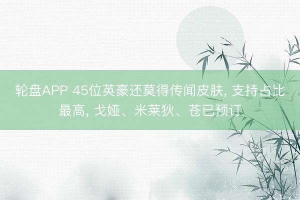 轮盘APP 45位英豪还莫得传闻皮肤， 支持占比最高， 戈娅、米莱狄、苍已预订